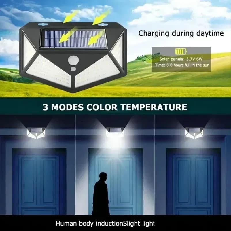 Solar Motion Sensor Garden Light with 100 LEDs