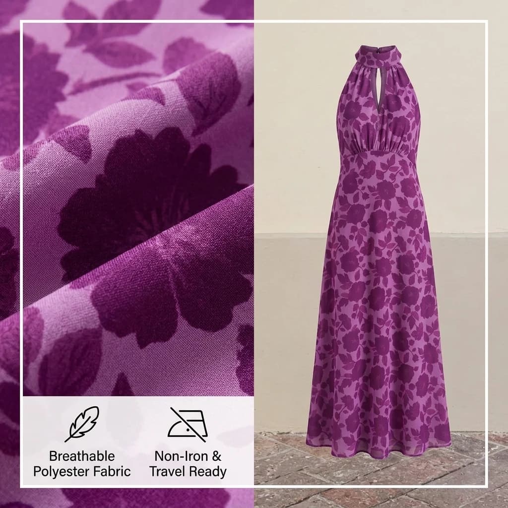 Floral Halter Maxi Dress