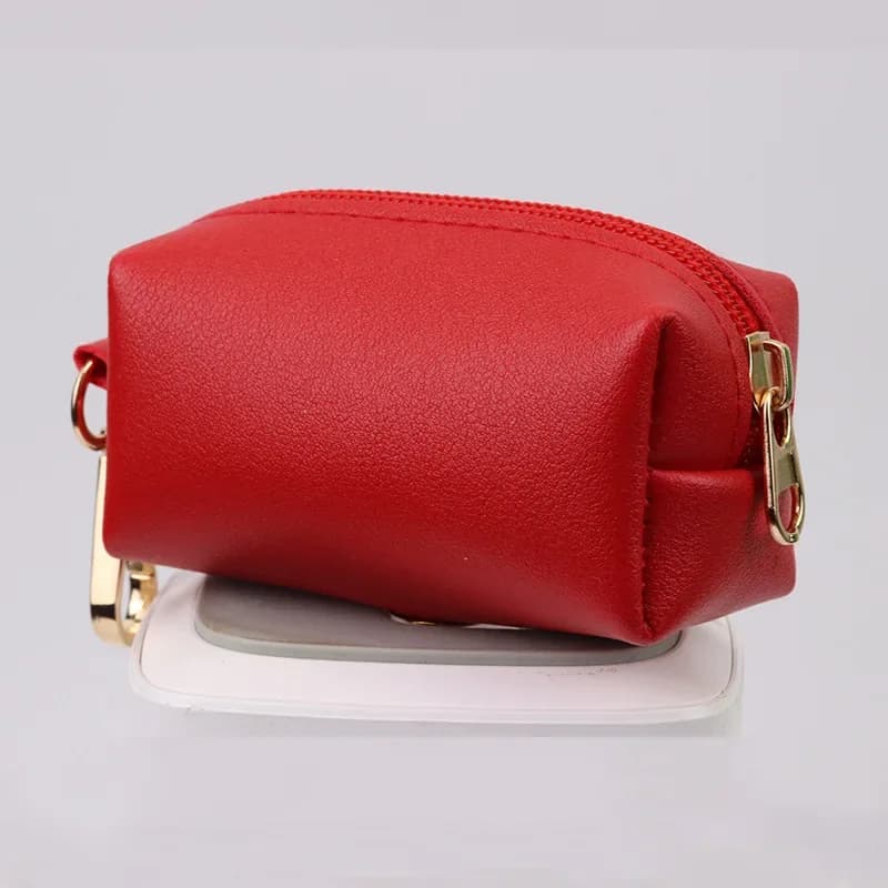 Pet poop bag dispenser dog garbage bag bag PU leather outdoor portable dog walking poop collection box