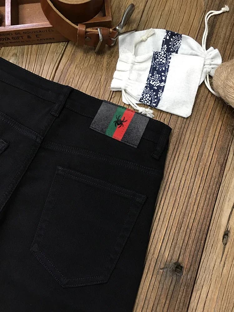 Men's Black Elastic Skinny Jeans