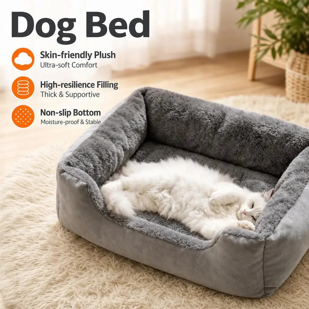 Small Pet Donut Bed with Non-Slip Base