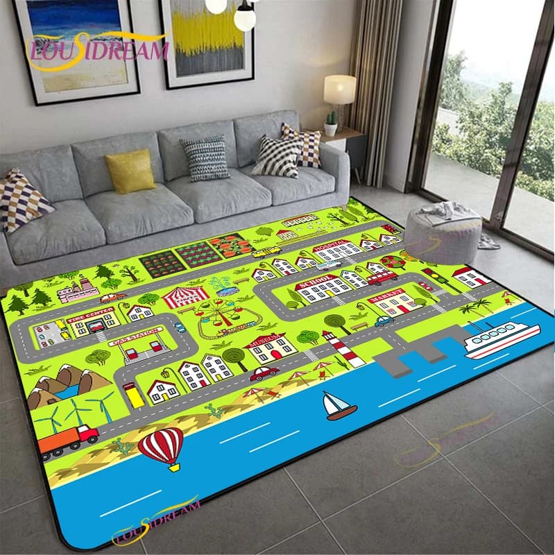 Road Traffic Non-Slip Area Rug