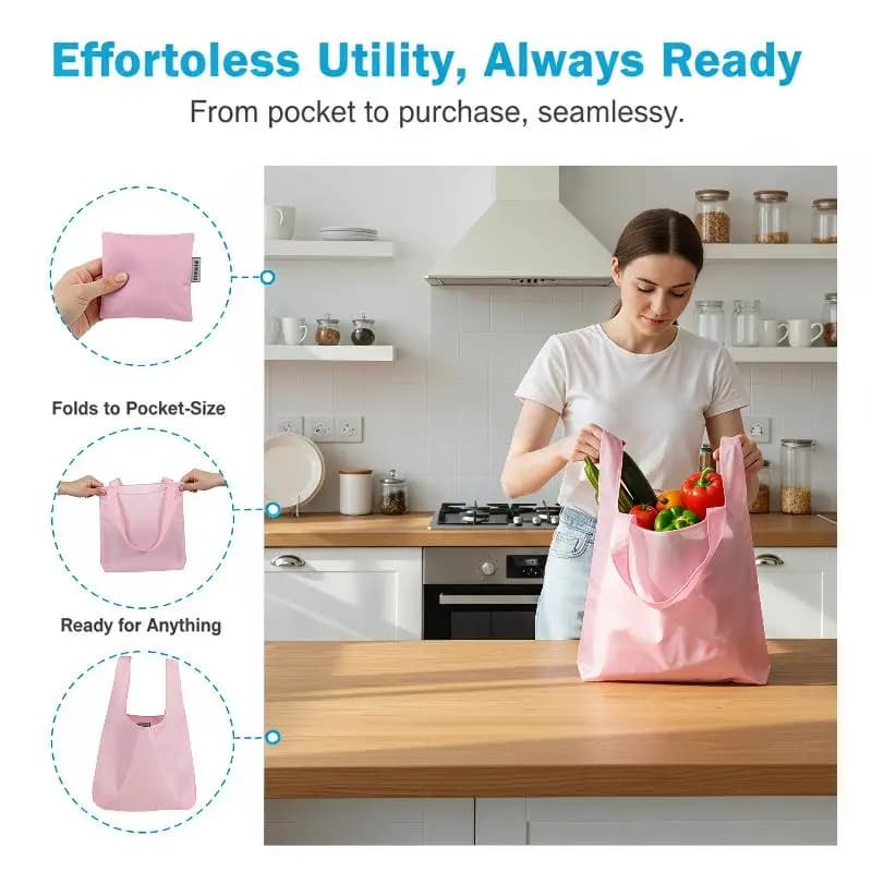 Reusable Foldable Canvas Shopping Tote