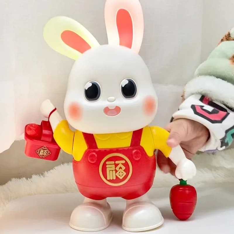 Tiktok the same robot electric dance small rabbit light music children educational luminous toys