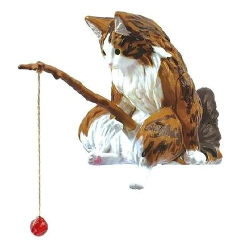 Fishing Cat Ornaments Fish  Landscaping Aquarium Decoration Mini Cat Statue Fish  Accessories Household Supplies