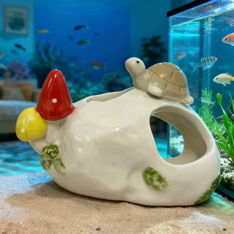 Ceramic Aquarium Ornaments, Designed Specifically for Fish to Rest On, Add a Touch of Nature to Your Aquarium and Serve as Home