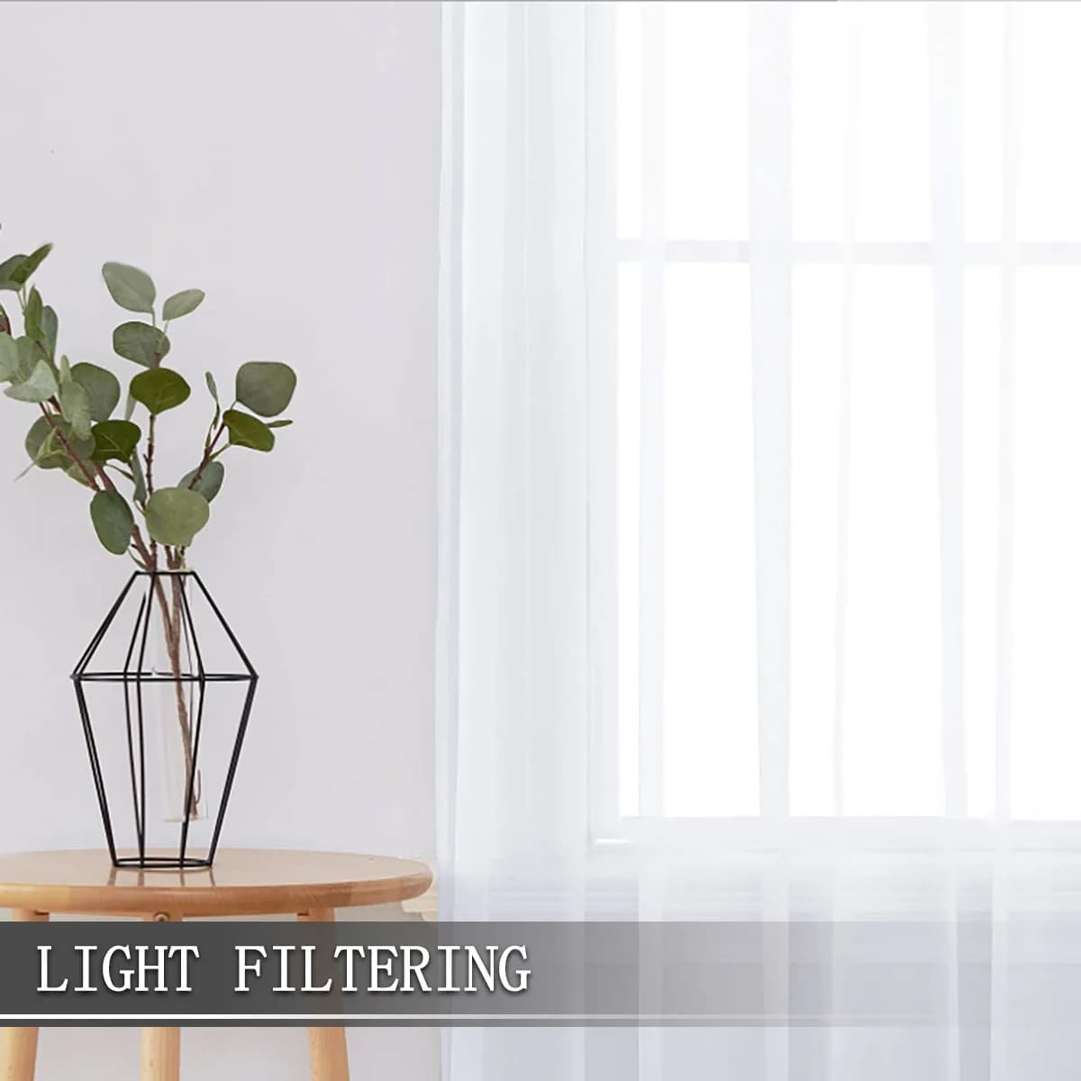 Sheer Tulle Curtains with Rod Pocket