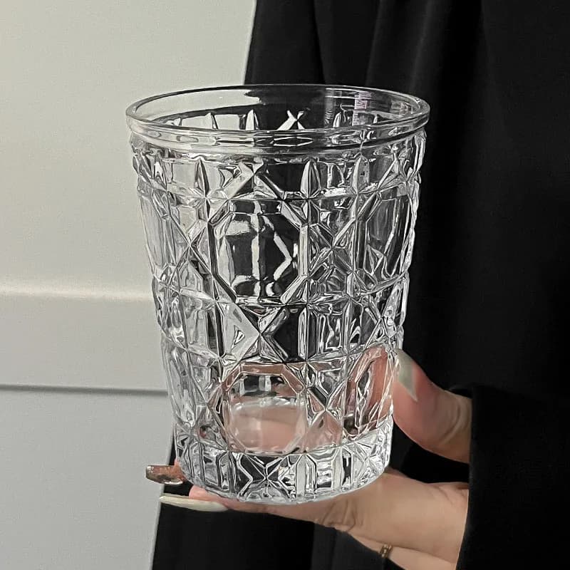 Diamond Pattern Drinking Glasses Set of 4