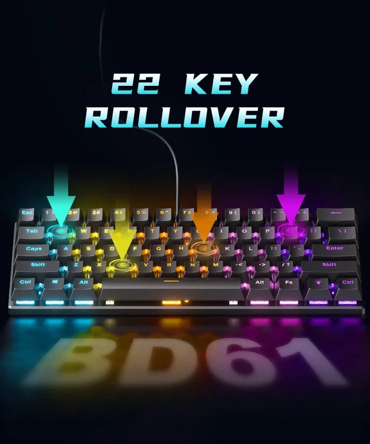 Teclado Mecánico 60% Gaming Keyboard Gamer Mechanical Keyboards PC Teclados Laptop Oficina Mini Key Board Klavye Teclas White