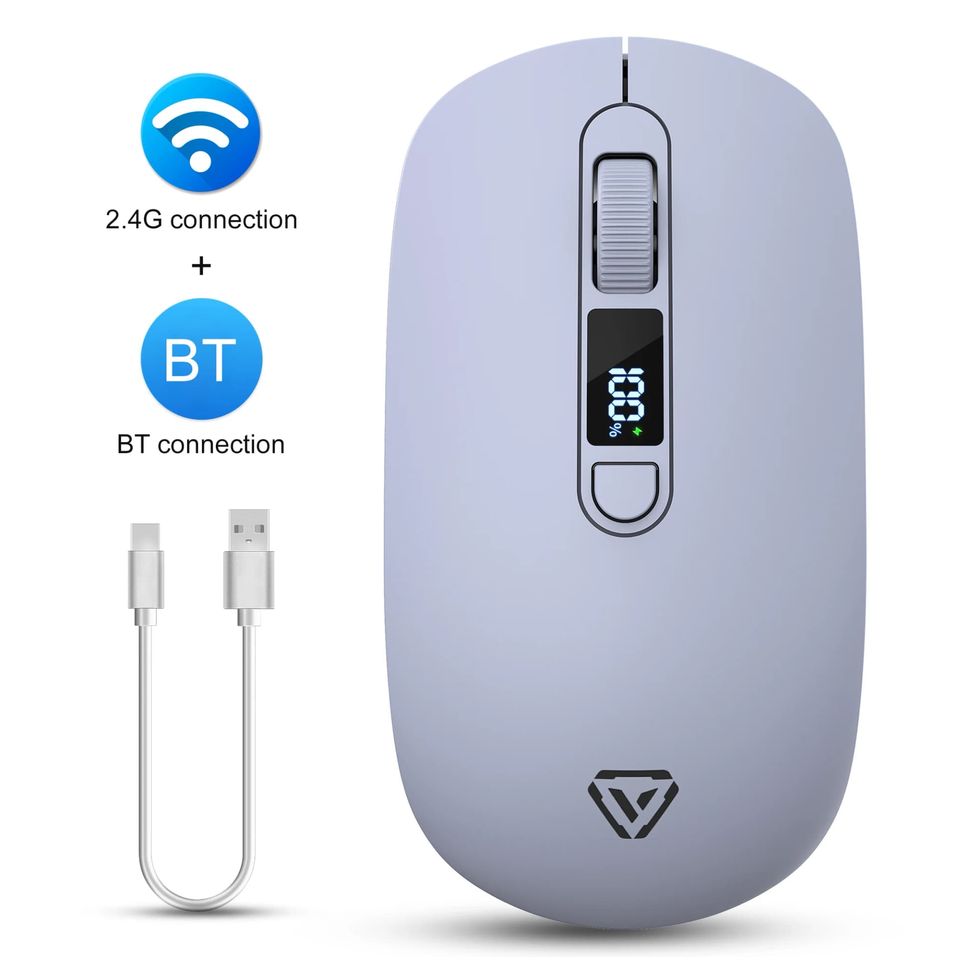 Wireless Silent Mouse with Dual Mode