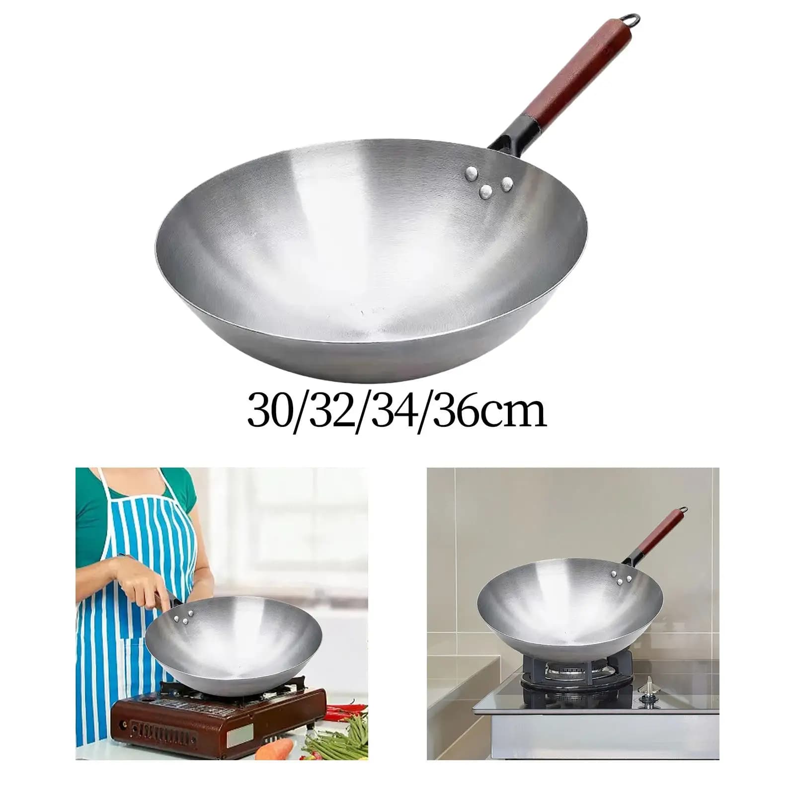 Iron Frying Pan with Wooden Handle