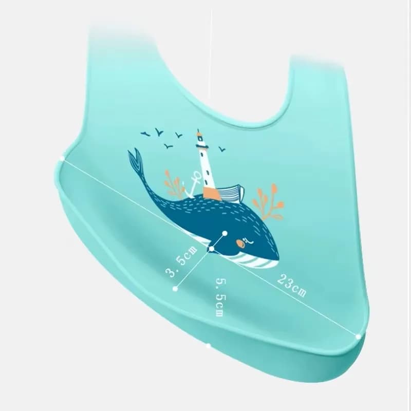 Silicone Waterproof Baby Feeding Bib Adjustable