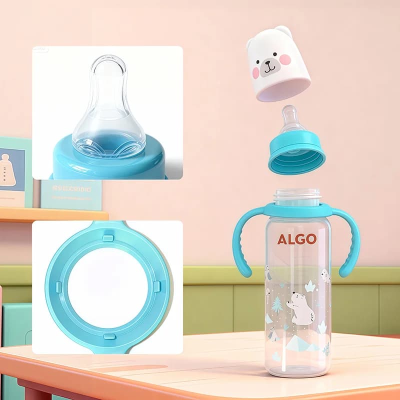 240ml Baby Bottle with Handle, Easy to Clean, Feeding Accessory for Children, Suitable for Various Occasions