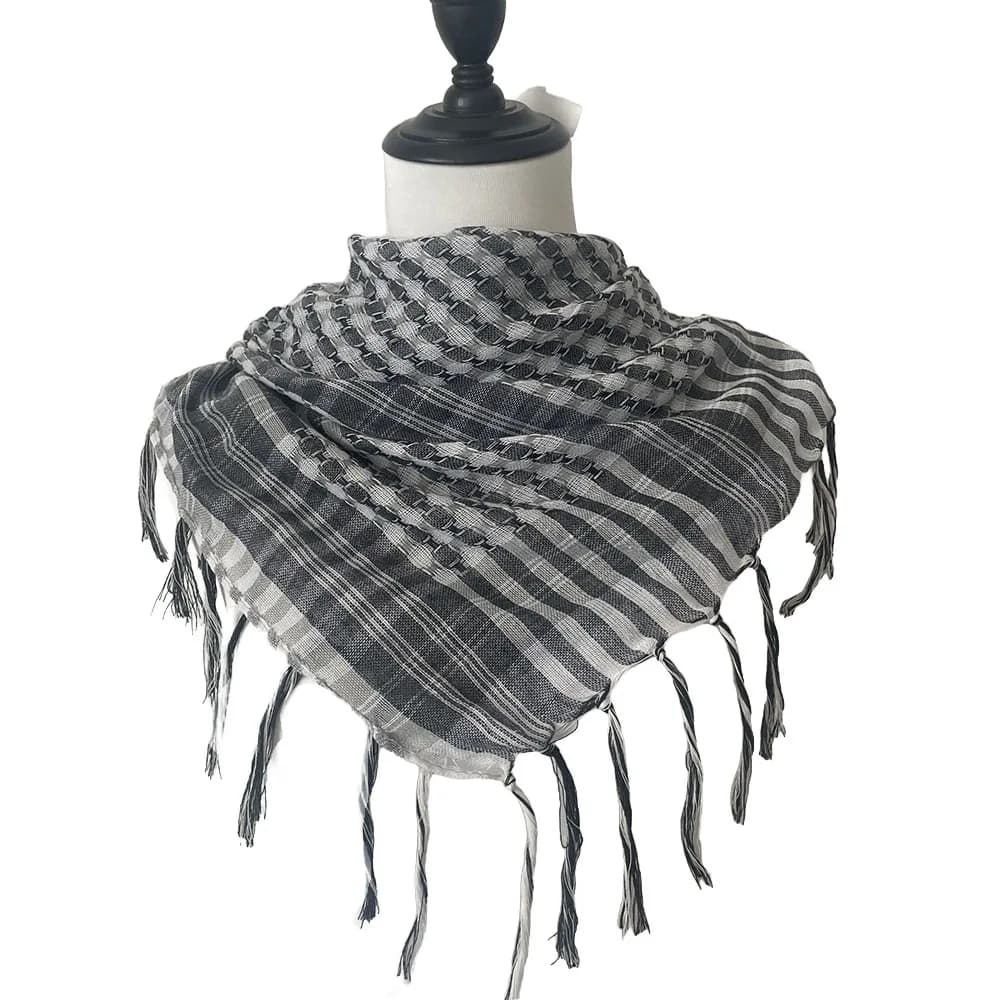 Arabic Scarf Large Arab Shemagh Headscarf with Tassel Costume Head Neck Scarf Head Neck Face Wrap for Men Women