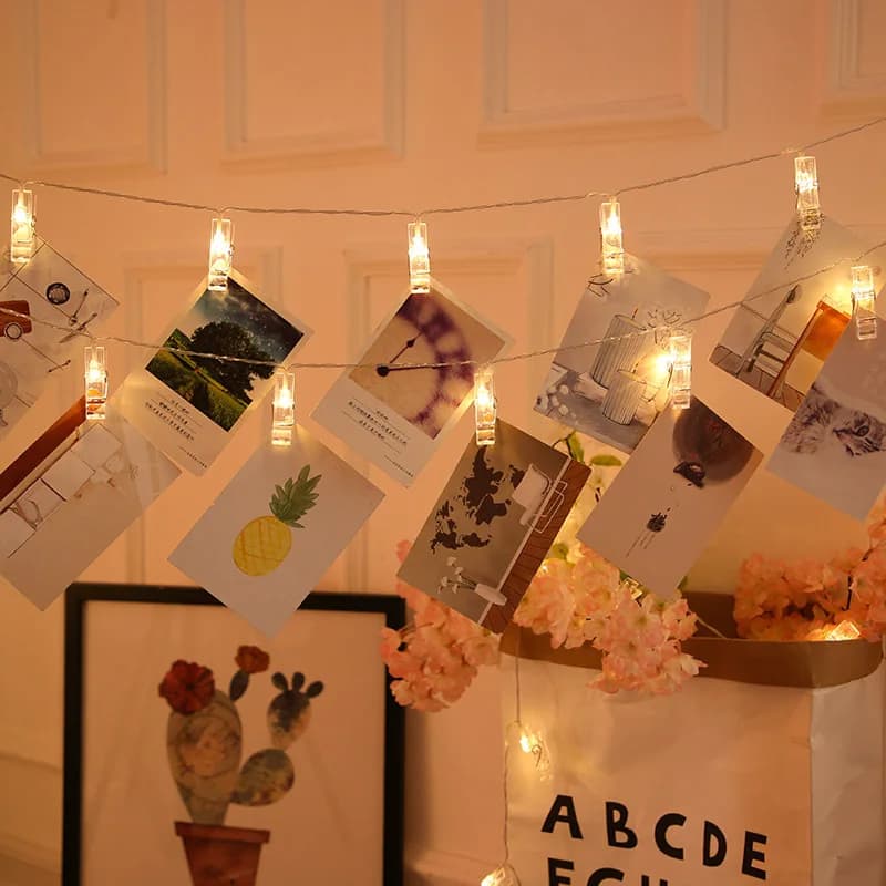 LED Photo Clip String Lights Battery Operated