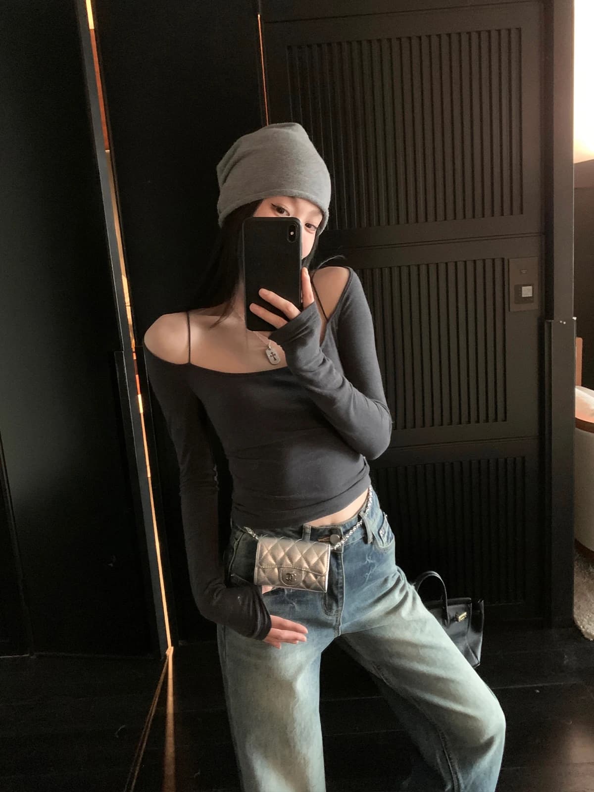 Women's Slim Fit One-Shoulder Long Sleeve Top