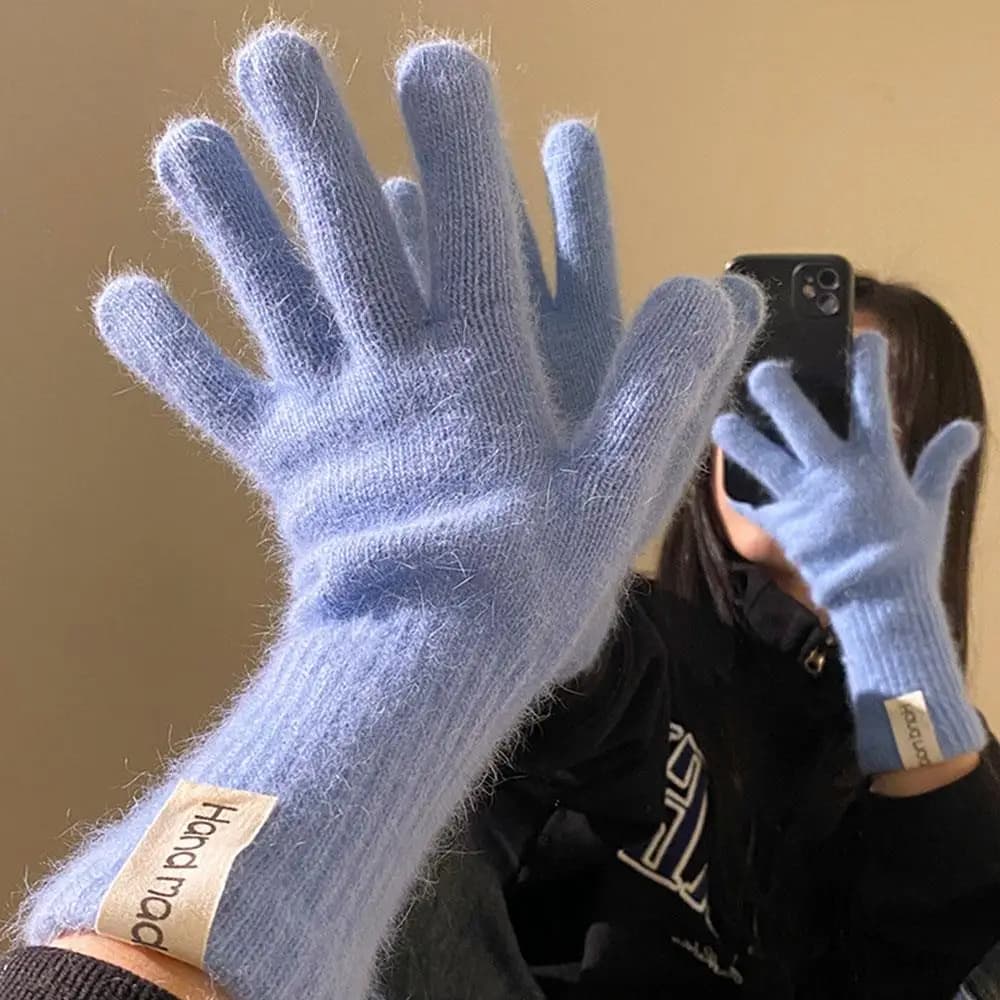 Women's Winter Wool Knit Gloves