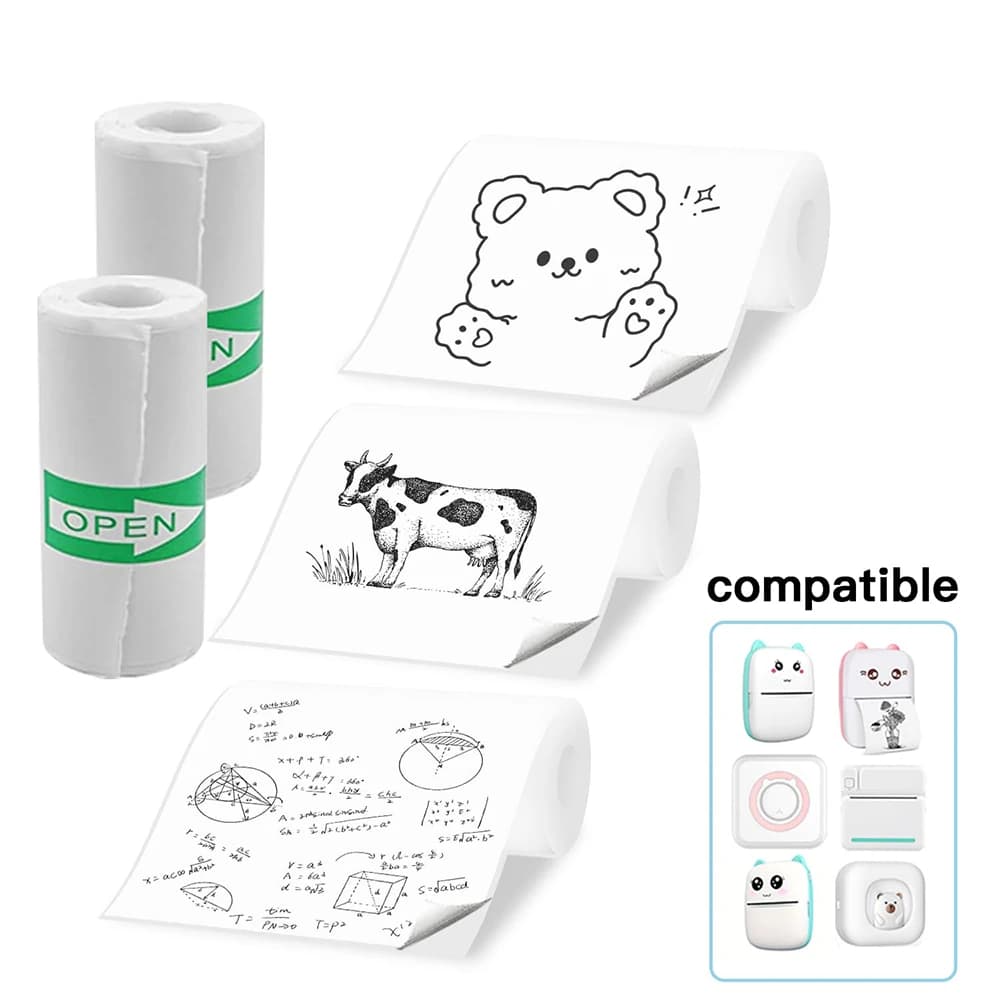 Mini Printer Thermal Sticker Paper Rolls
