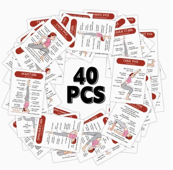 40 Yoga Pose Instruction Cards