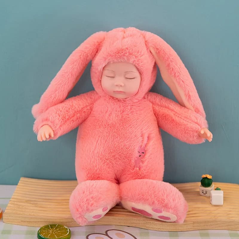 Soft Plush Reborn Baby Doll with Rabbit Toy