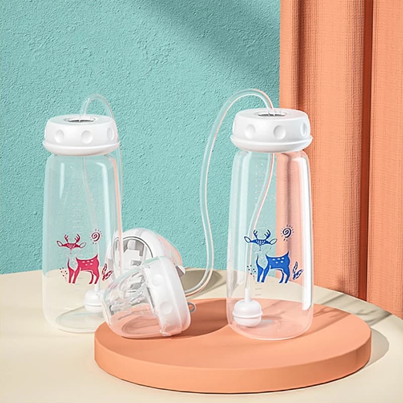 BornBL 6 Month+ 8oz 240ml Hands Free PP Baby Feeding Bottle with Tube Anti-Colic Nursing System