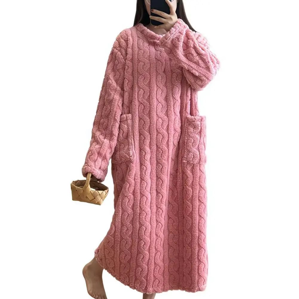 Women's Coral Velvet Winter Nightgown