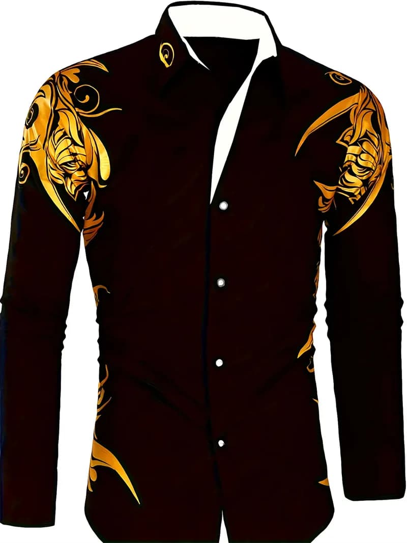 Men's Formal Button-Up Shirt Long Sleeve