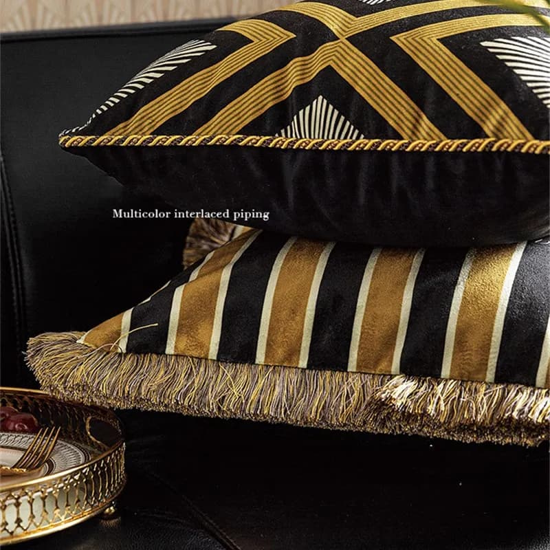 Bee Honey Golden Velvet Throw Pillow Cover