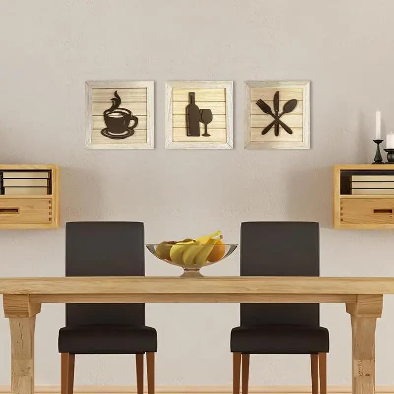 Wall Art Decor Framed Framed Artwork 3 Pieces Modern Room Decor Beautiful Wall Sculptures Home Furnishing Decoration For Porch