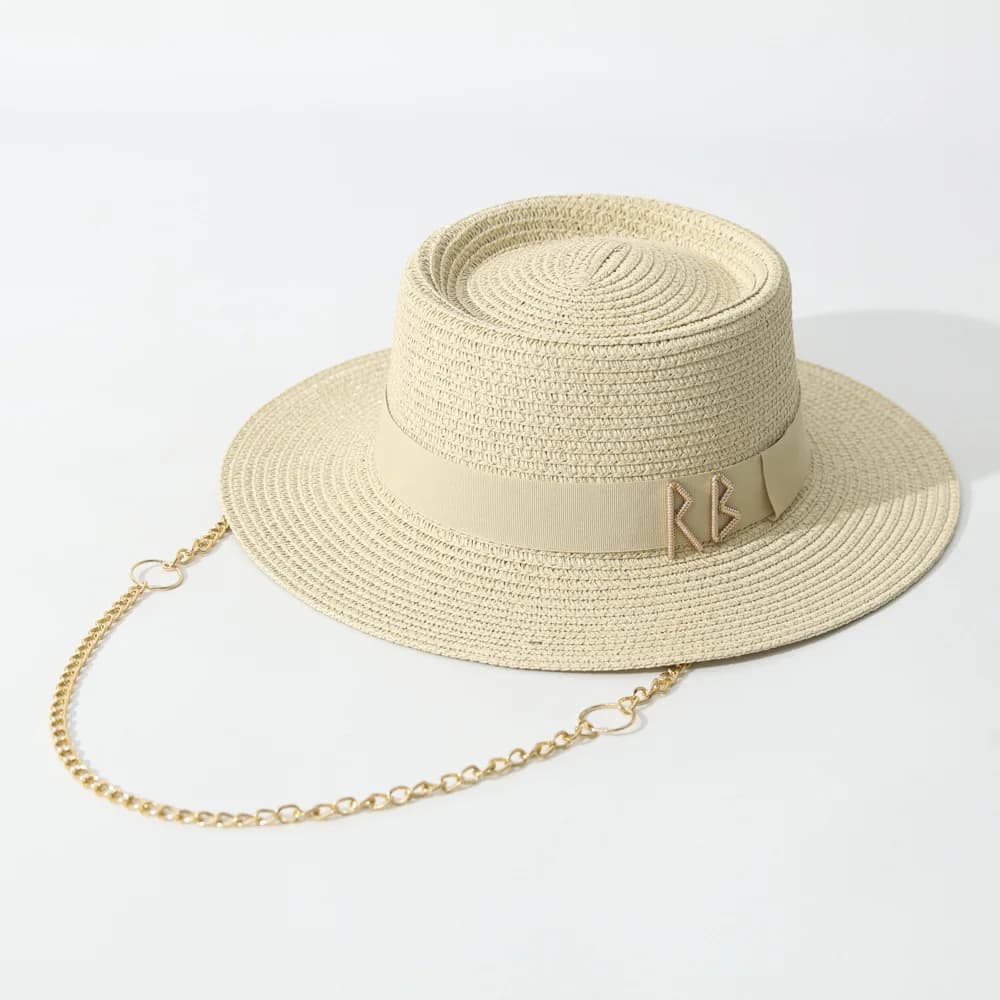 Women's Straw Sun Hat with Ribbon