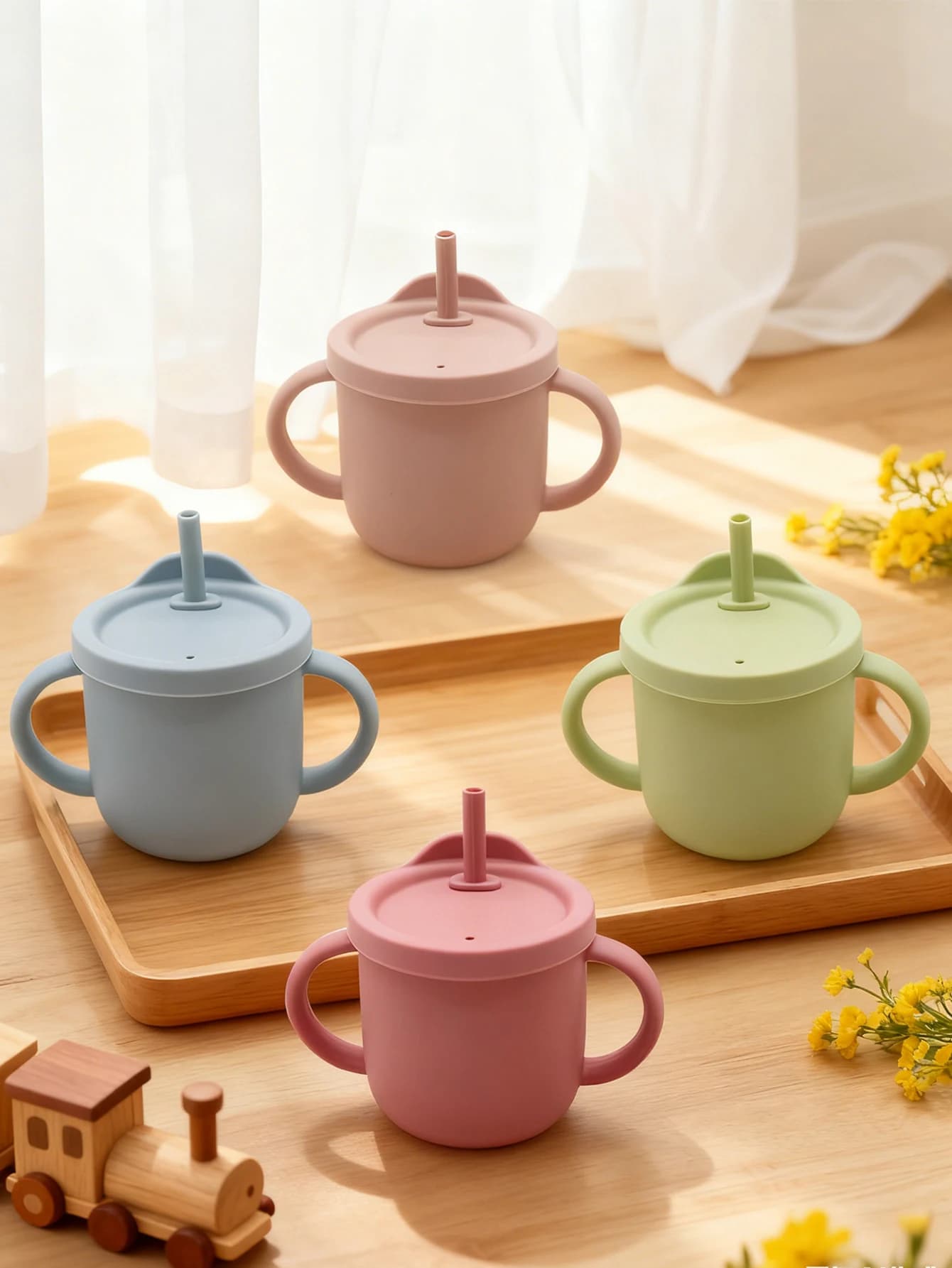 Silicone Sippy Cup with Straw