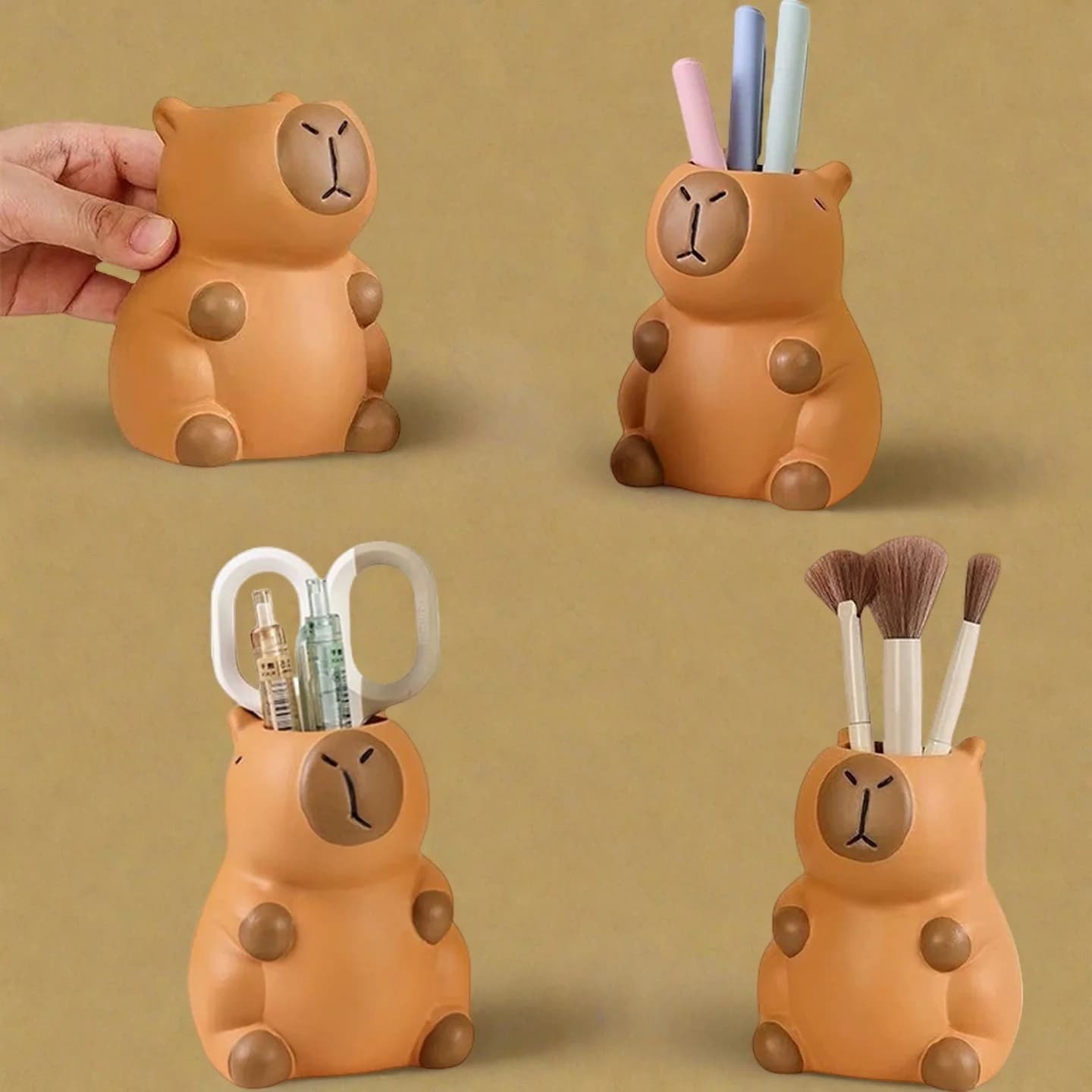 Capybara Desk Pen and Makeup Brush Holder