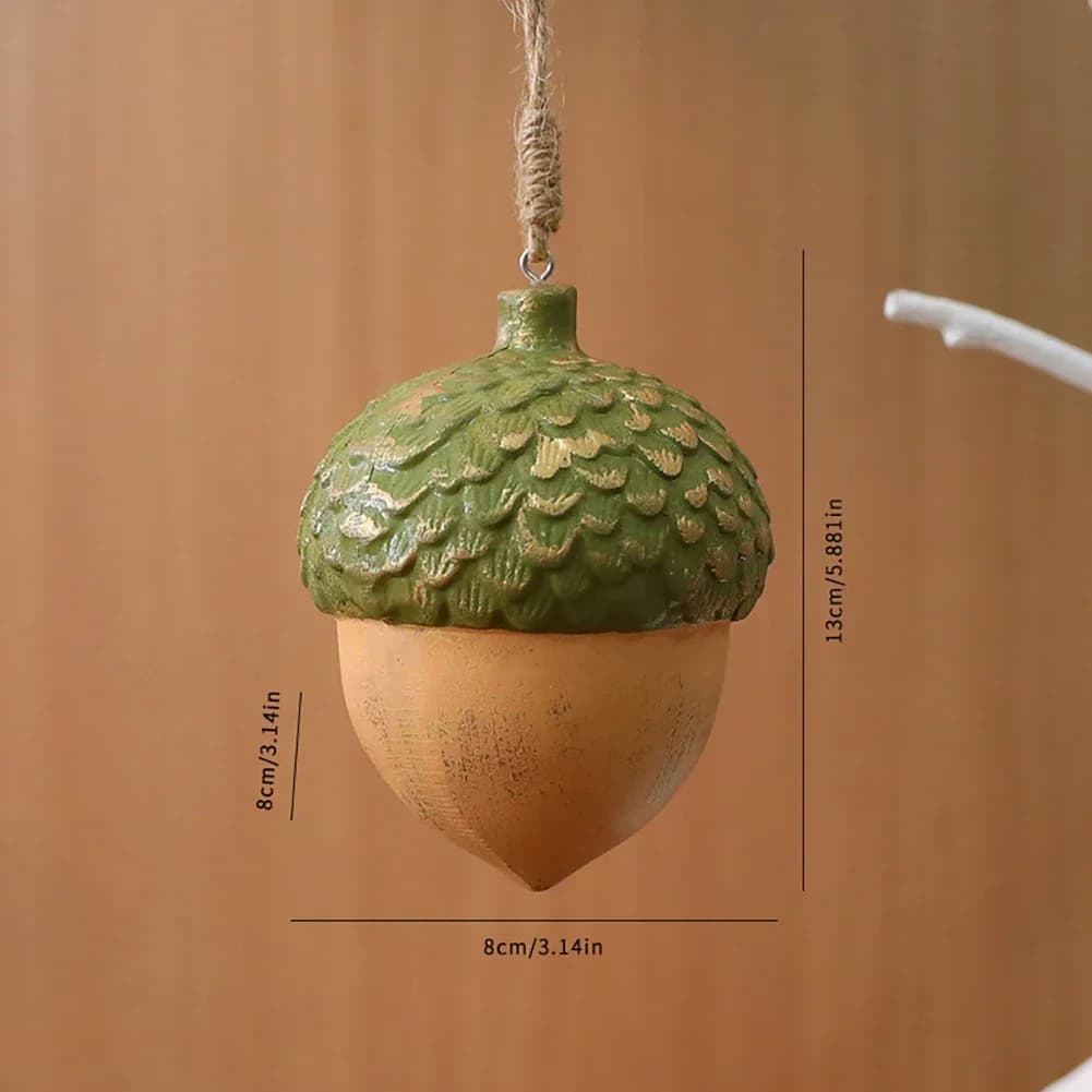 Wooden Acorn and Star Christmas Ornaments