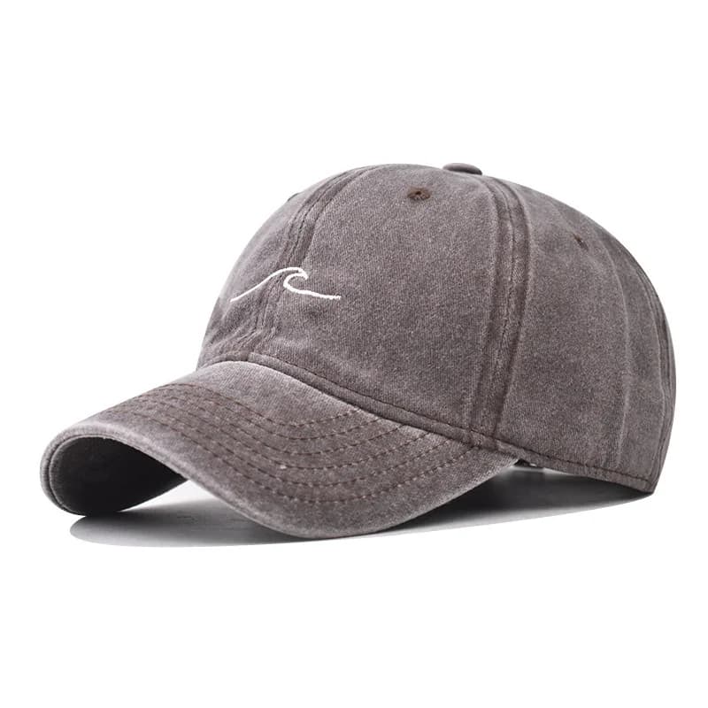 Wave Ripple Embroidery Cotton Baseball Cap
