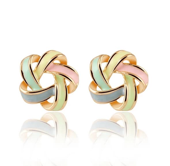 Enamel Flower Stud Earrings