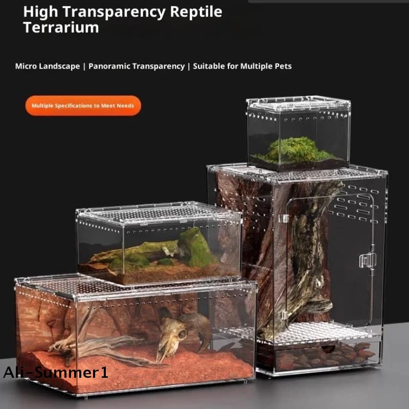 Transparent Acrylic Reptile Breeding Terrarium Box