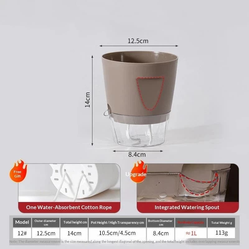 Self-Watering Plant Pot with Water Level Indicator