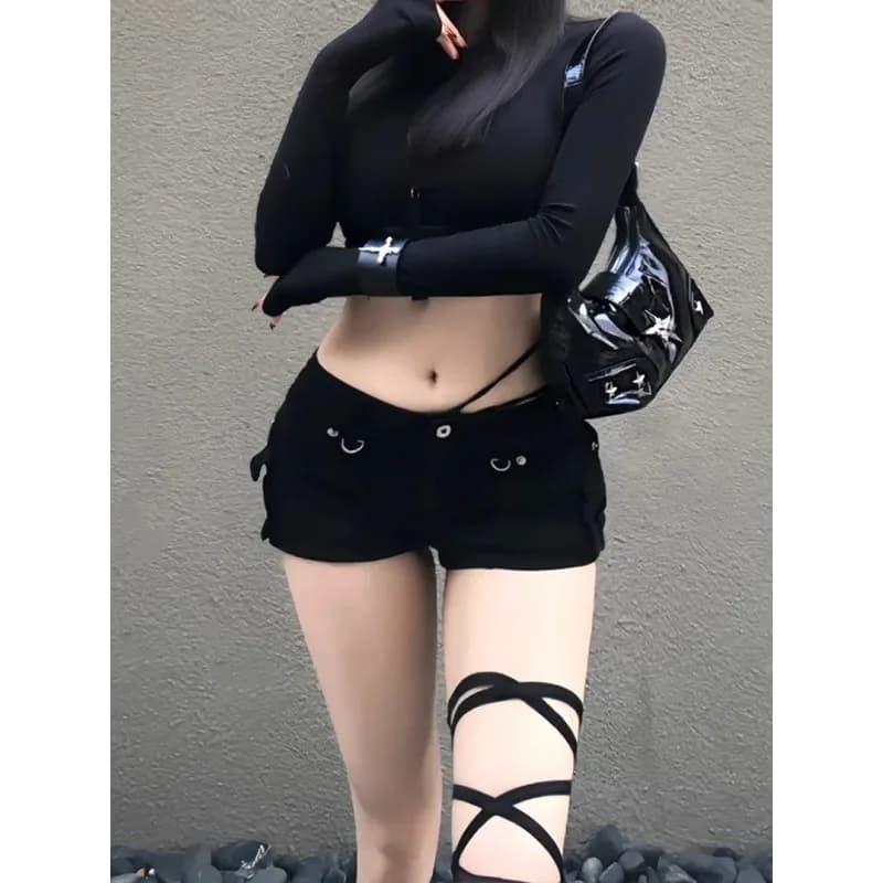 Women's Low-Rise Baggy Denim Shorts