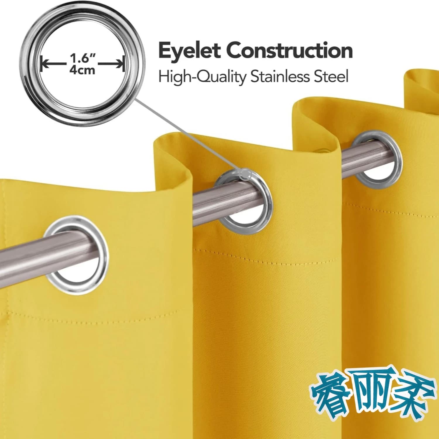 Thermal Blackout Curtains with Eyelets, 2 Panels