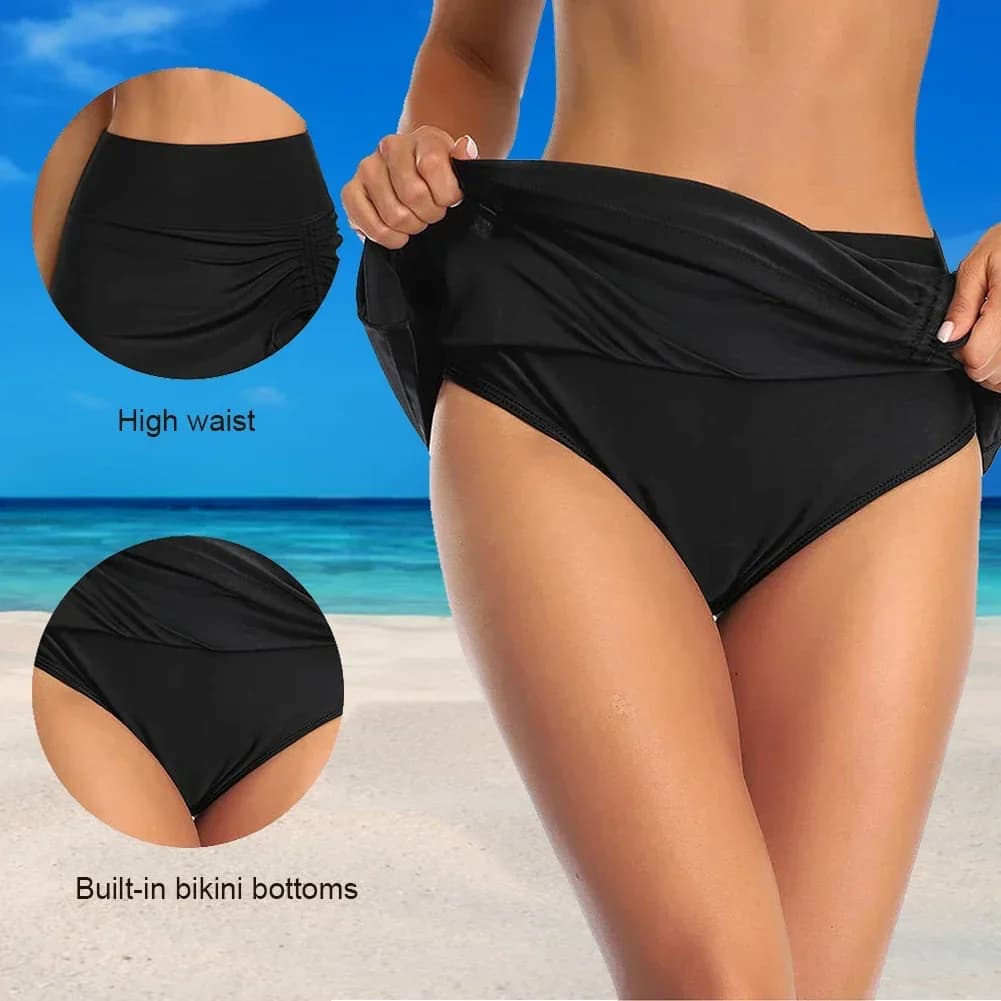 Womens Swim Skirt with Built-in Briefs