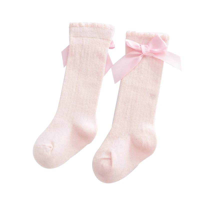 Baby Girl Mid-Tube Socks With Bow