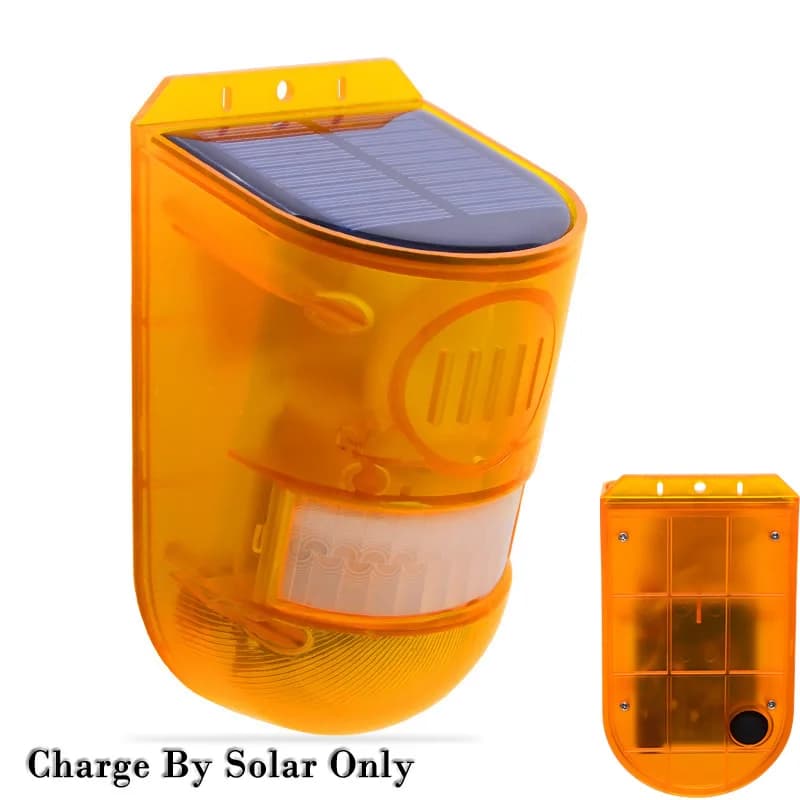 Solar Motion Detector Alarm Light with Strobe Siren
