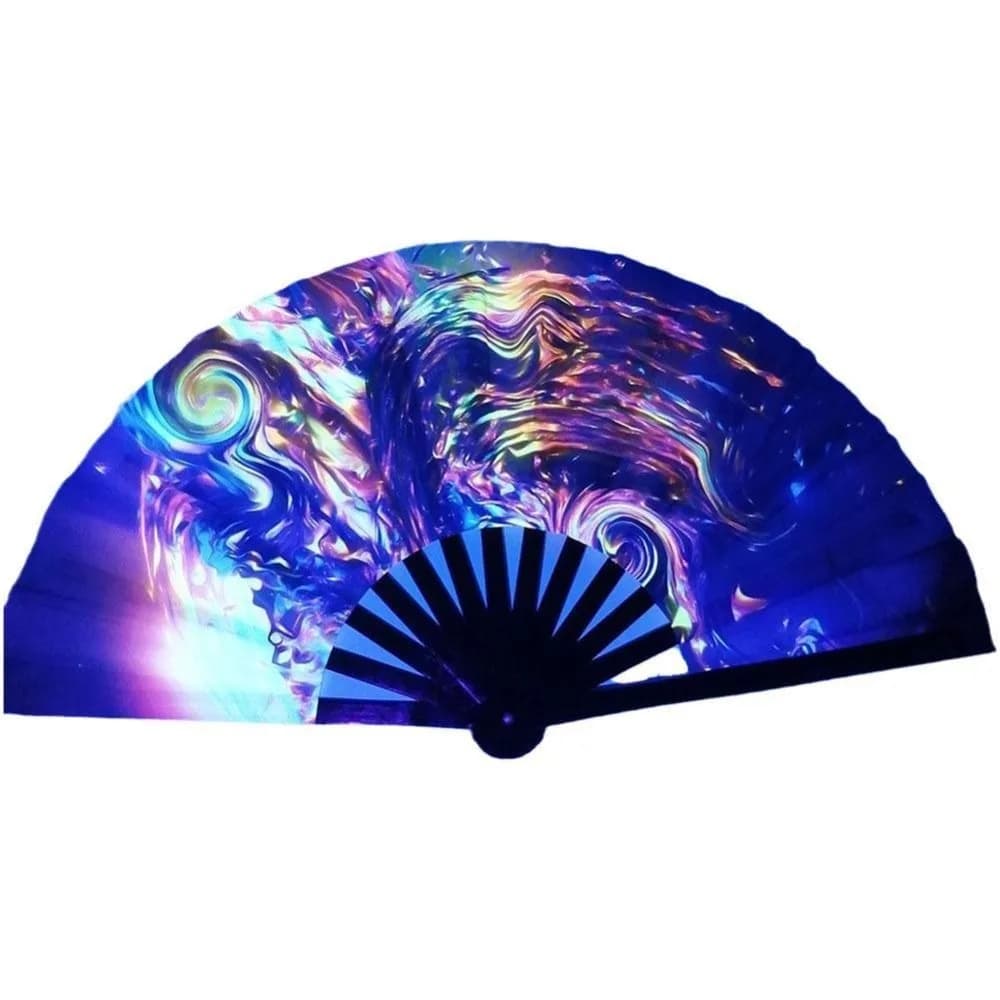 UV Fluorescent Folding Hand Fan