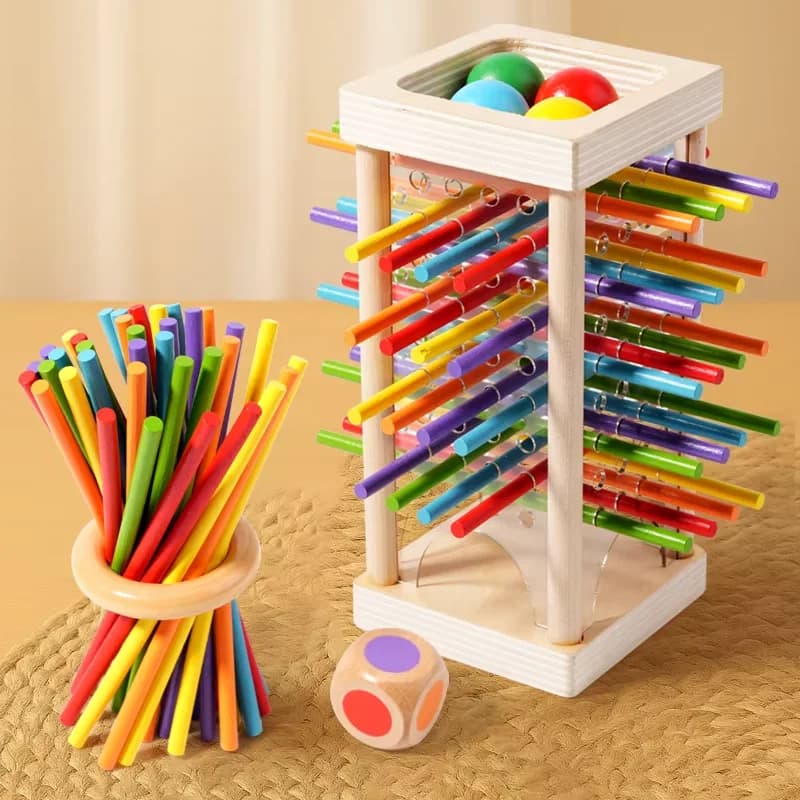 Pizza Tower Dice and Stick-Pulling Game