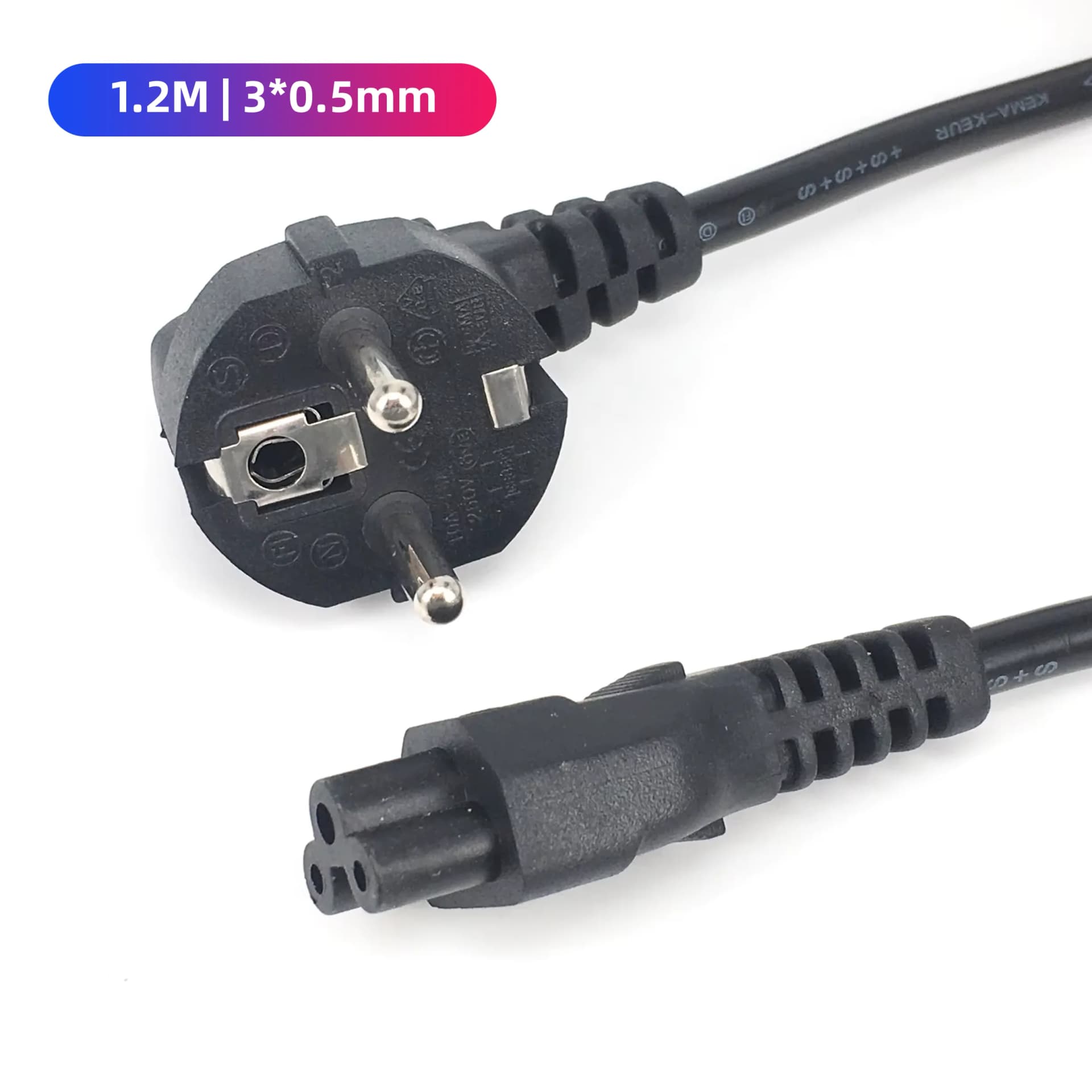 EU European AC Power Cord Euro IEC C5 Power Extension Cable 1.2m 1.5m Power Cable For Notebook Laptop PC Computer Monitor