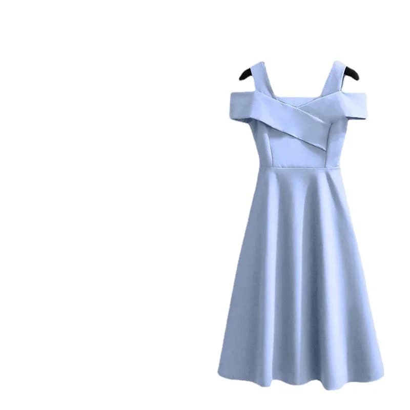 Women Dresses 2025 new fashion off shoulder look slim cinched waist knee-length dress women's clothing vestidoes