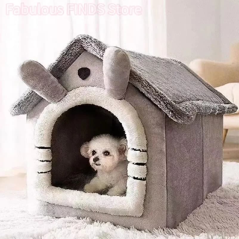 Indoor Warm Dog House Soft Pet Bed Tent
