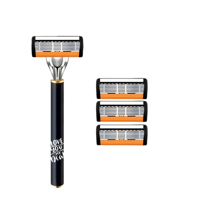6-Blade Manual Razor with Non-Slip Grip