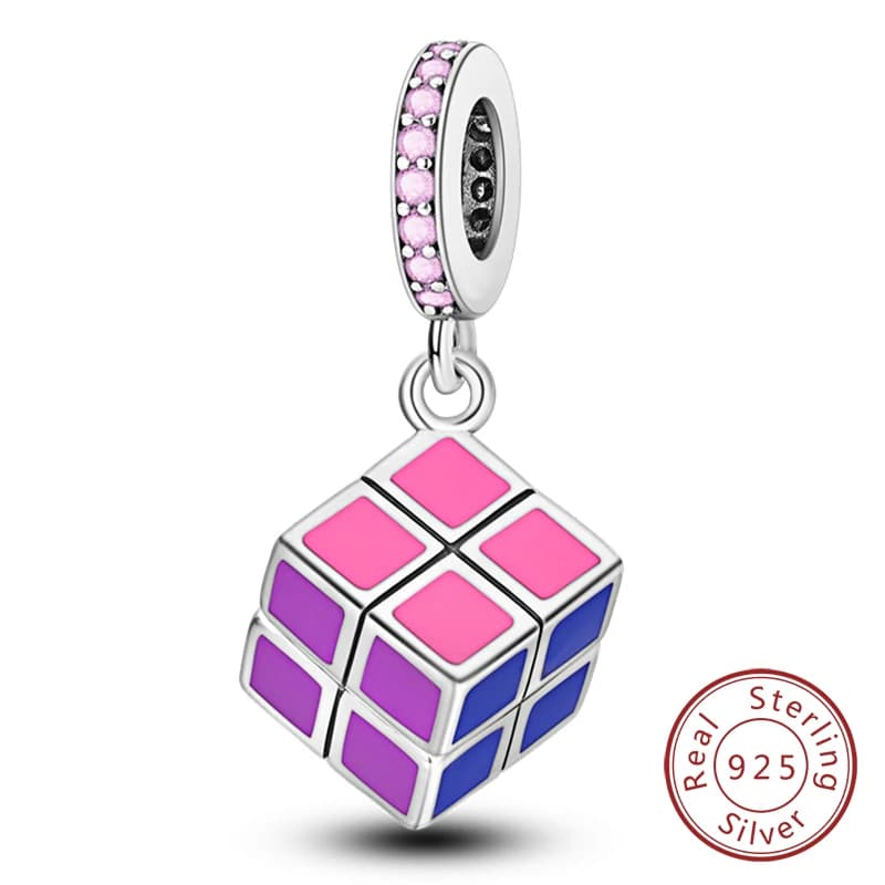 Pink Sterling Silver Charm Pendant