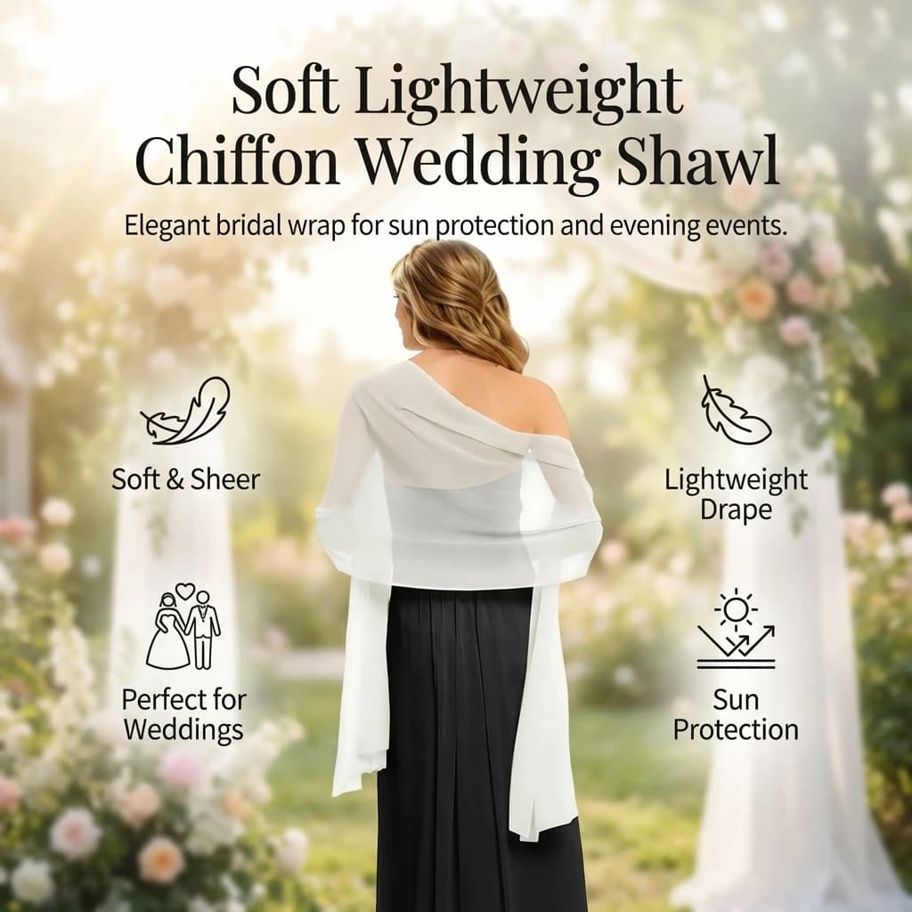 Women's Lightweight Chiffon Wedding Shawl